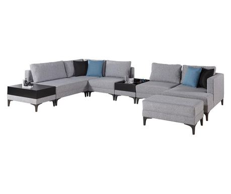 Set 5 canapele modulare cu 2 mese si taburet